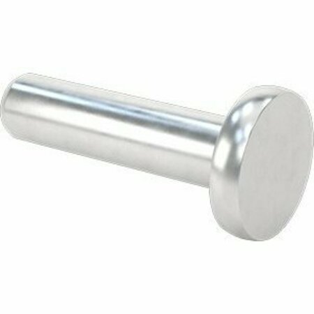 BSC PREFERRED Aluminum Flat Head Solid Rivets 3/16 Diameter for 0.656 Maximum Material Thickness, 100PK 97481A249